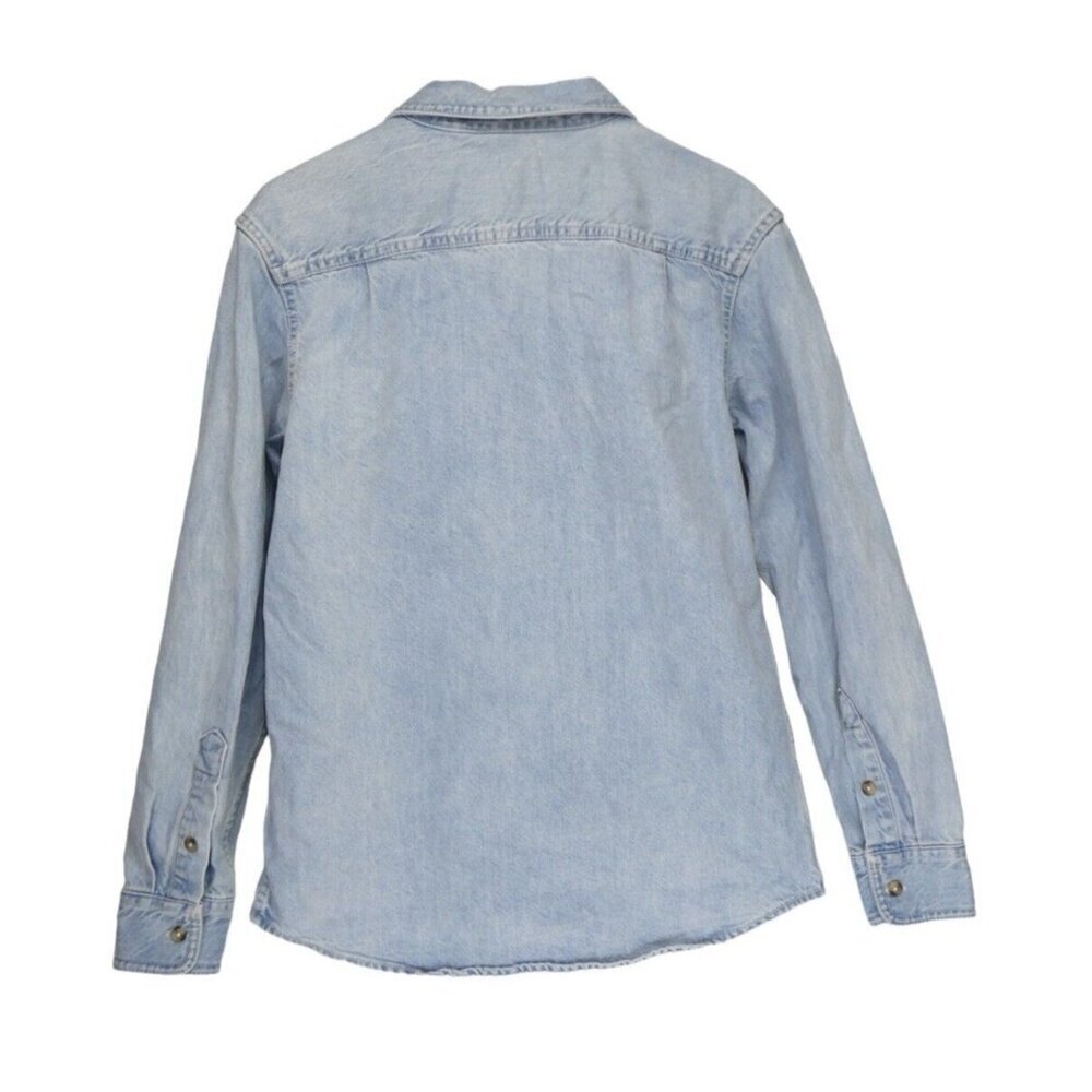 OLD NAVY Shirt Mens S‎ WORK WEAR Denim Heavy-Duty Long Sleeve Button Up Blue - Picture 2 of 8